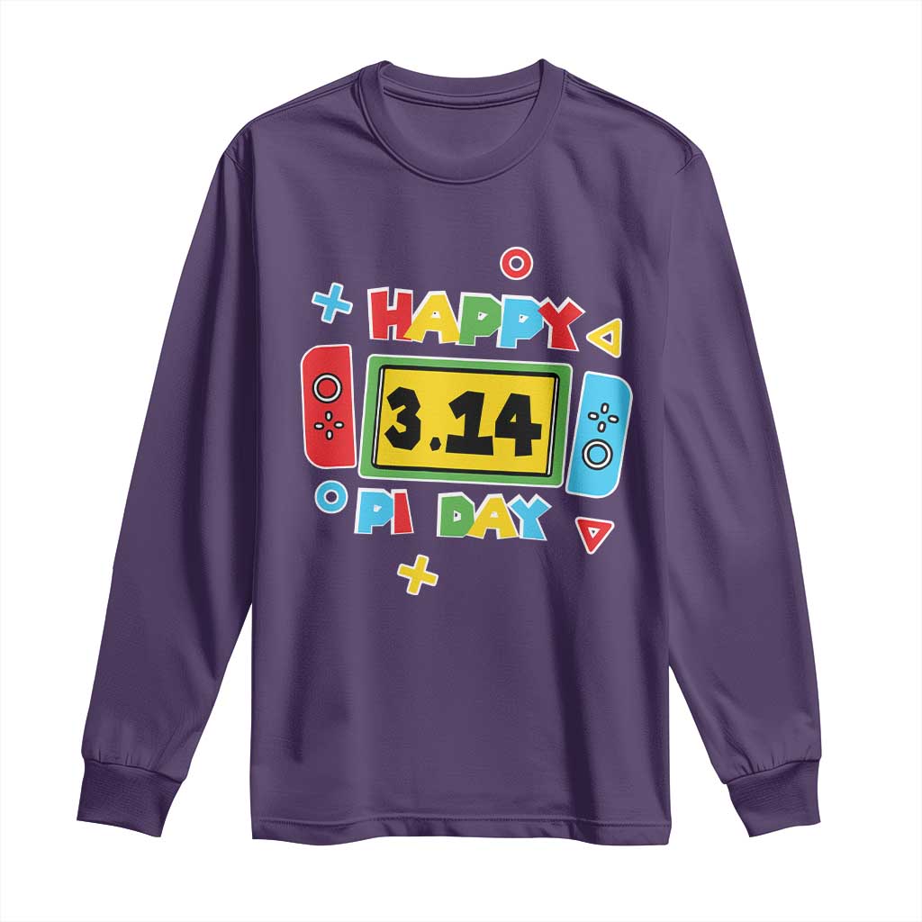 Funny Pi Day Long Sleeve Shirt Video Game Gamer Math Kids Boys Men TS09 Purple Print Your Wear