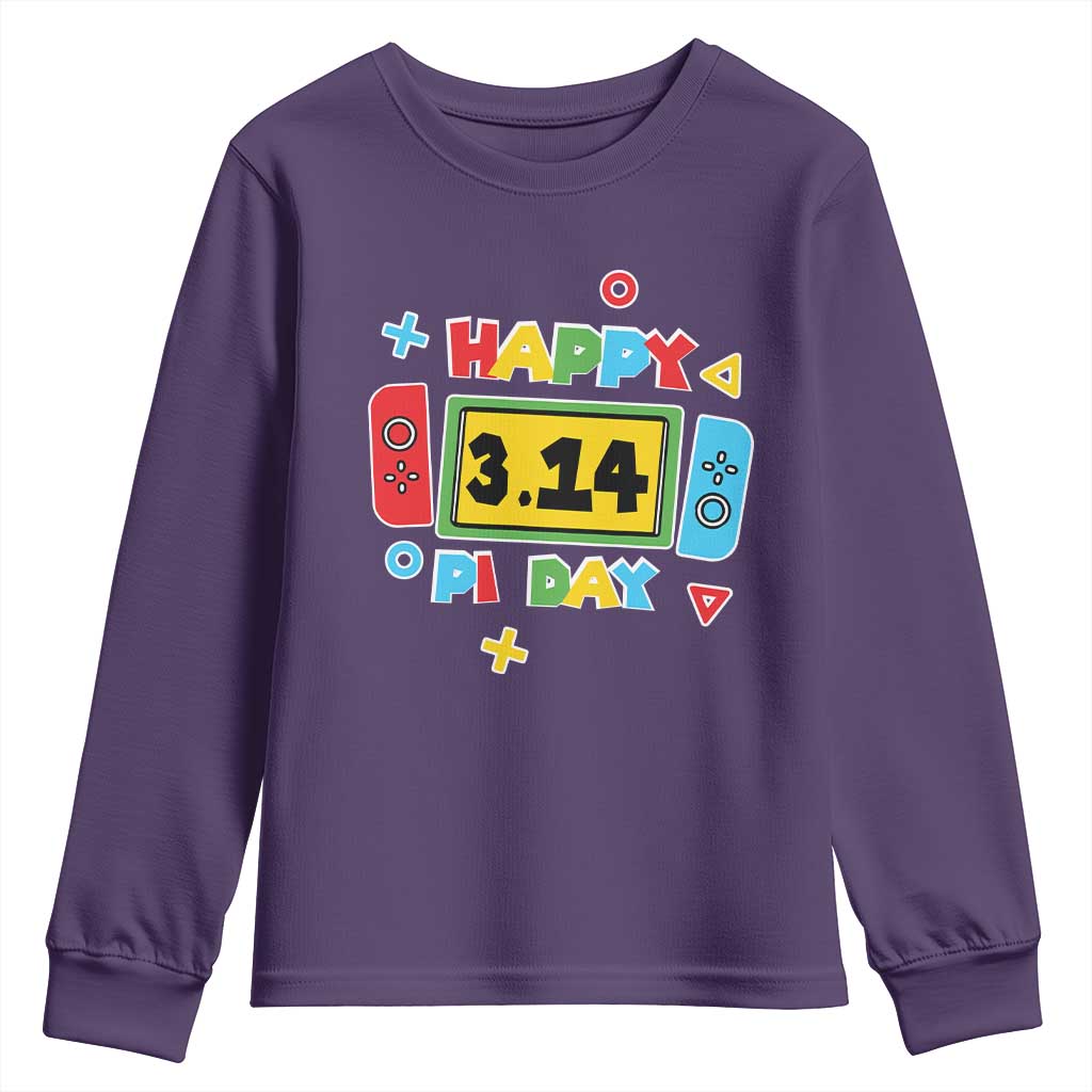 Funny Pi Day Youth Sweatshirt Video Game Gamer Math Kids Boys Men TS09 Purple Print Your Wear