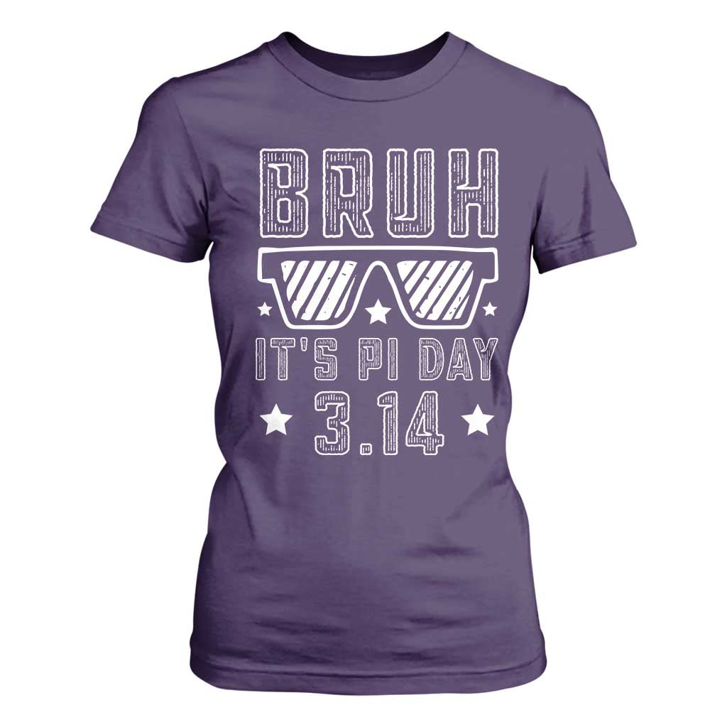 Funny Pi Day T Shirt For Women Bruh It's Pi Day Math Lover TS09 Purple Print Your Wear