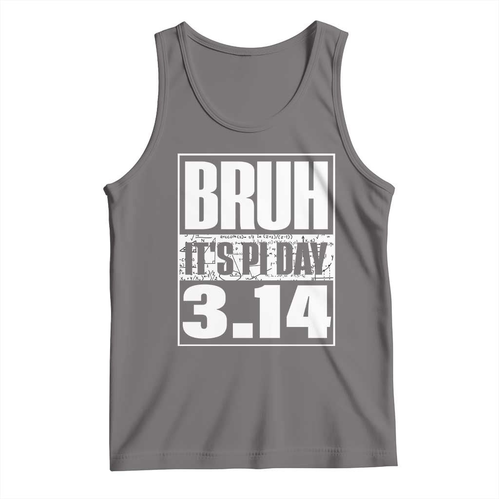 Funny Pi Day Tank Top Bruh It's Pi Day 3,14 Math Lover TS09 Deep Heather Print Your Wear