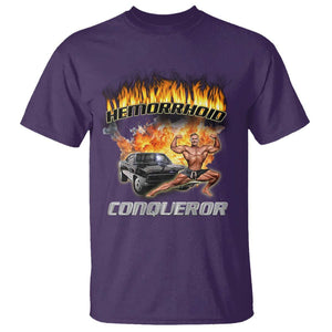 Funny Joke Meme Hemorrhoid Conqueror T Shirt TS09 Purple Print Your Wear