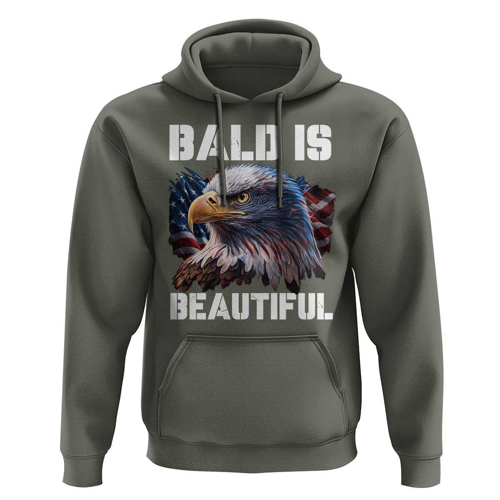 American Eagle Bald Is Beautiful Hoodie TS09 Military Green Print Your Wear