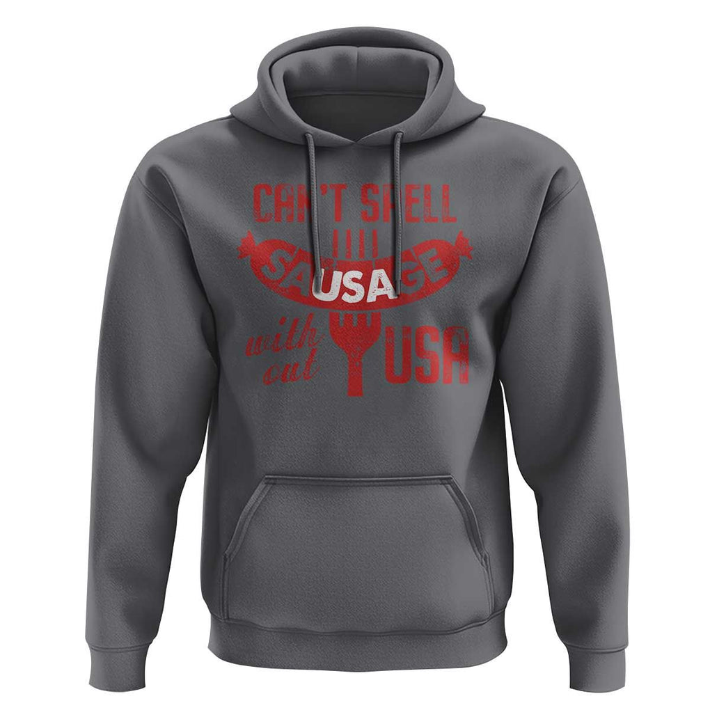 Funny 4th Of July Hoodie Can't Spell Sausage Without USA TS09 Charcoal Print Your Wear