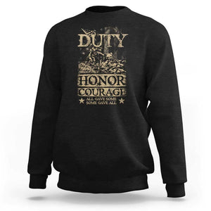 Veteran Sweatshirt Duty Honor Courage Patriotic American Flag TS09 Black Print Your Wear