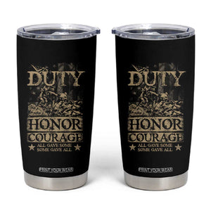 Veteran Tumbler Cup Duty Honor Courage Patriotic American Flag TS09 Black Print Your Wear