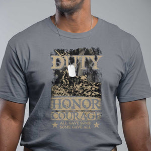 Veteran T Shirt Duty Honor Courage Patriotic American Flag TS09 Charcoal Print Your Wear