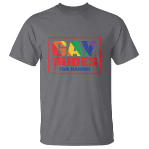Gay Dudes For Harris T Shirt Kamala LGBT Support 2024 TS09 Charcoal Print Your Wear