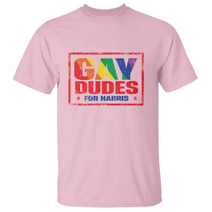 Gay Dudes For Harris T Shirt Kamala LGBT Support 2024 TS09 Light Pink Print Your Wear