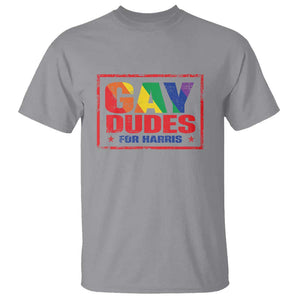 Gay Dudes For Harris T Shirt Kamala LGBT Support 2024 TS09 Sport Gray Print Your Wear