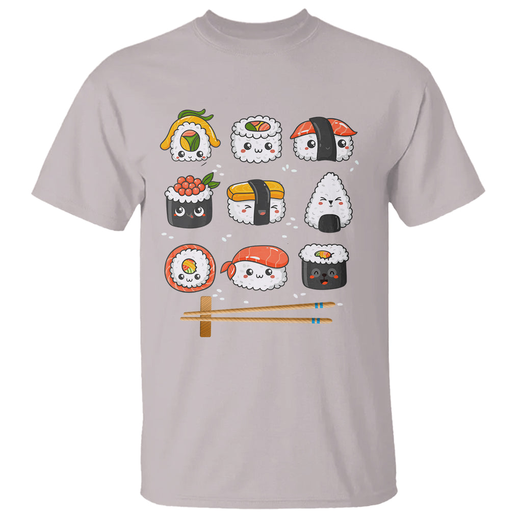 Kawaii Sushi Set Japanese Food Lover Anime Manga Rice T Shirt TS09 Printyourwear