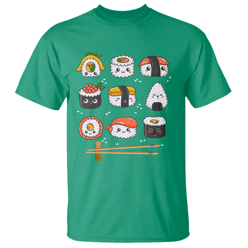 Kawaii Sushi Set Japanese Food Lover Anime Manga Rice T Shirt TS09 Printyourwear