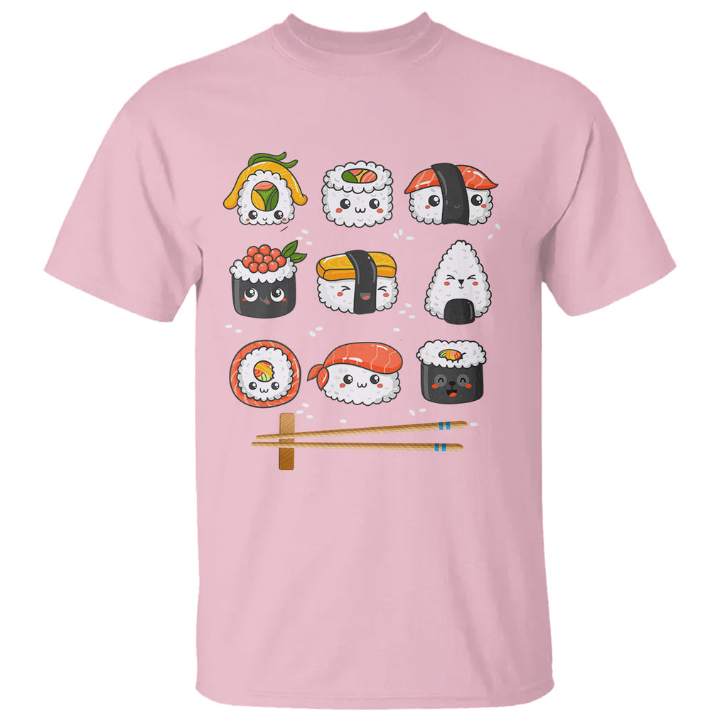 Kawaii Sushi Set Japanese Food Lover Anime Manga Rice T Shirt TS09 Printyourwear