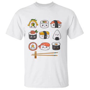 Kawaii Sushi Set Japanese Food Lover Anime Manga Rice T Shirt TS09 Printyourwear