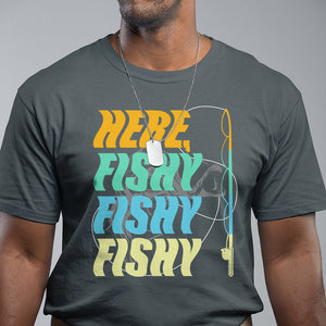 Here Fishy Fisherman Fishing Sport Angler T Shirt TS09 Printyourwear
