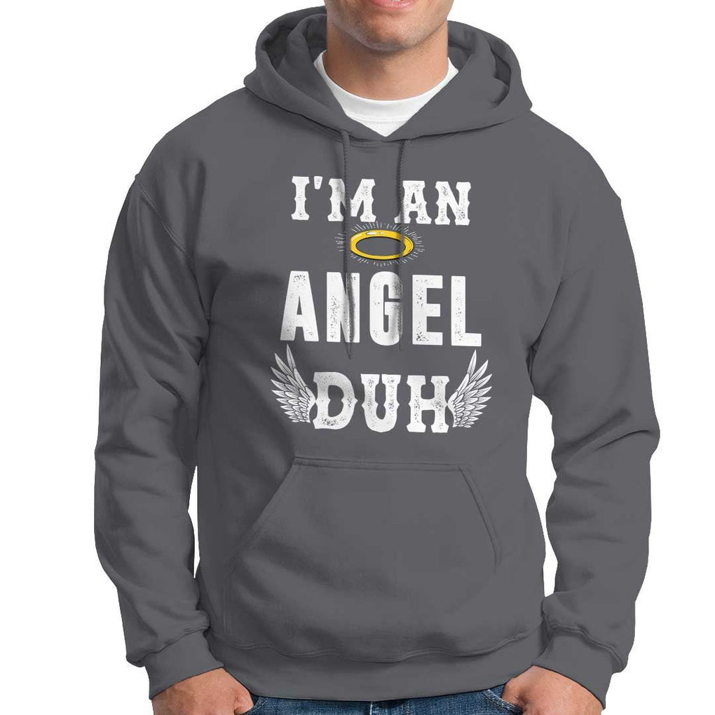 Christmas Hoodie I'm An Angel Duh Lazy TS09 Charcoal Print Your Wear