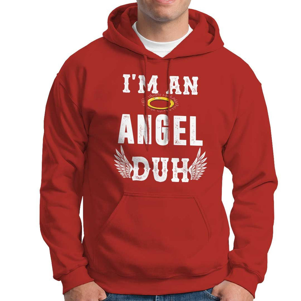 Christmas Hoodie I'm An Angel Duh Lazy TS09 Red Print Your Wear