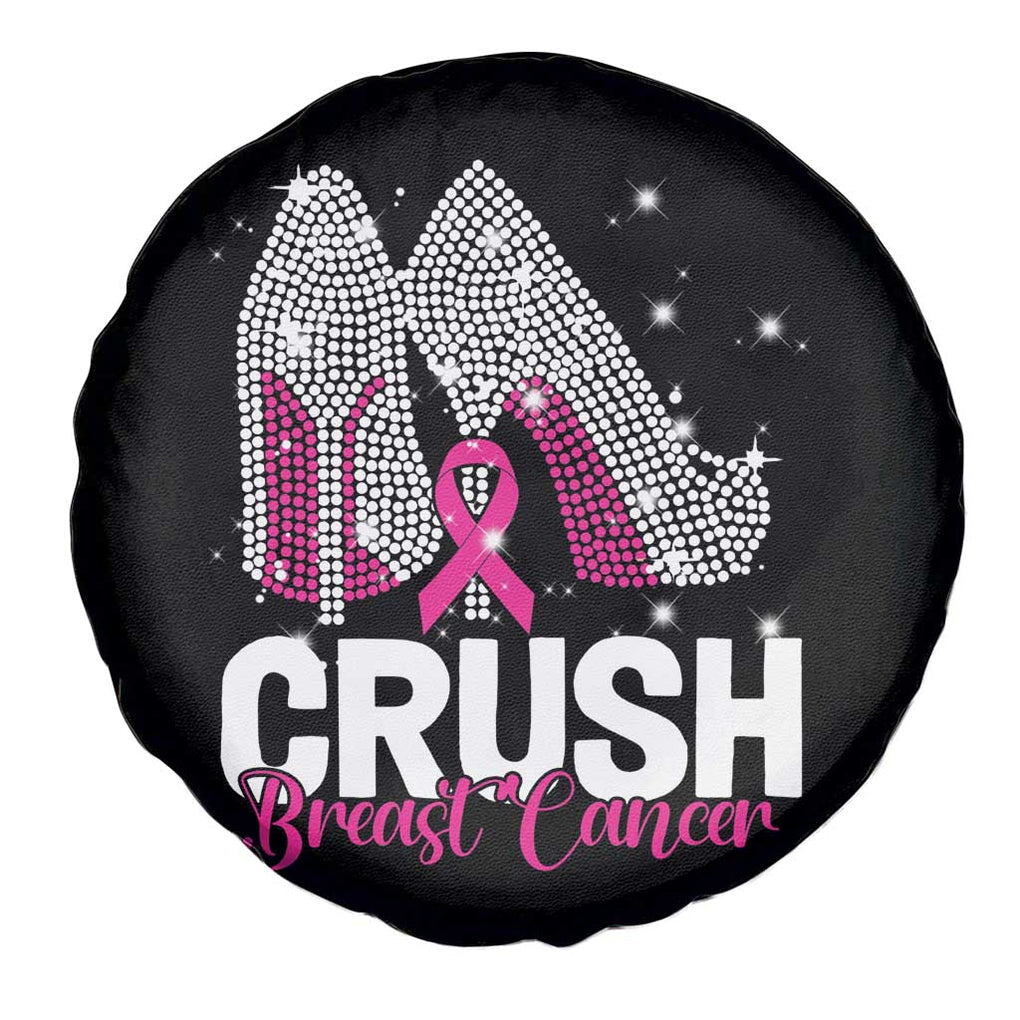 Crush Breast Cancer Awareness Spare Tire Cover Bling High Heels Pink Ribbon TS09 Print Your Wear