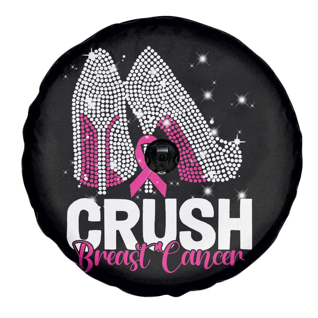 Crush Breast Cancer Awareness Spare Tire Cover Bling High Heels Pink Ribbon TS09 Print Your Wear