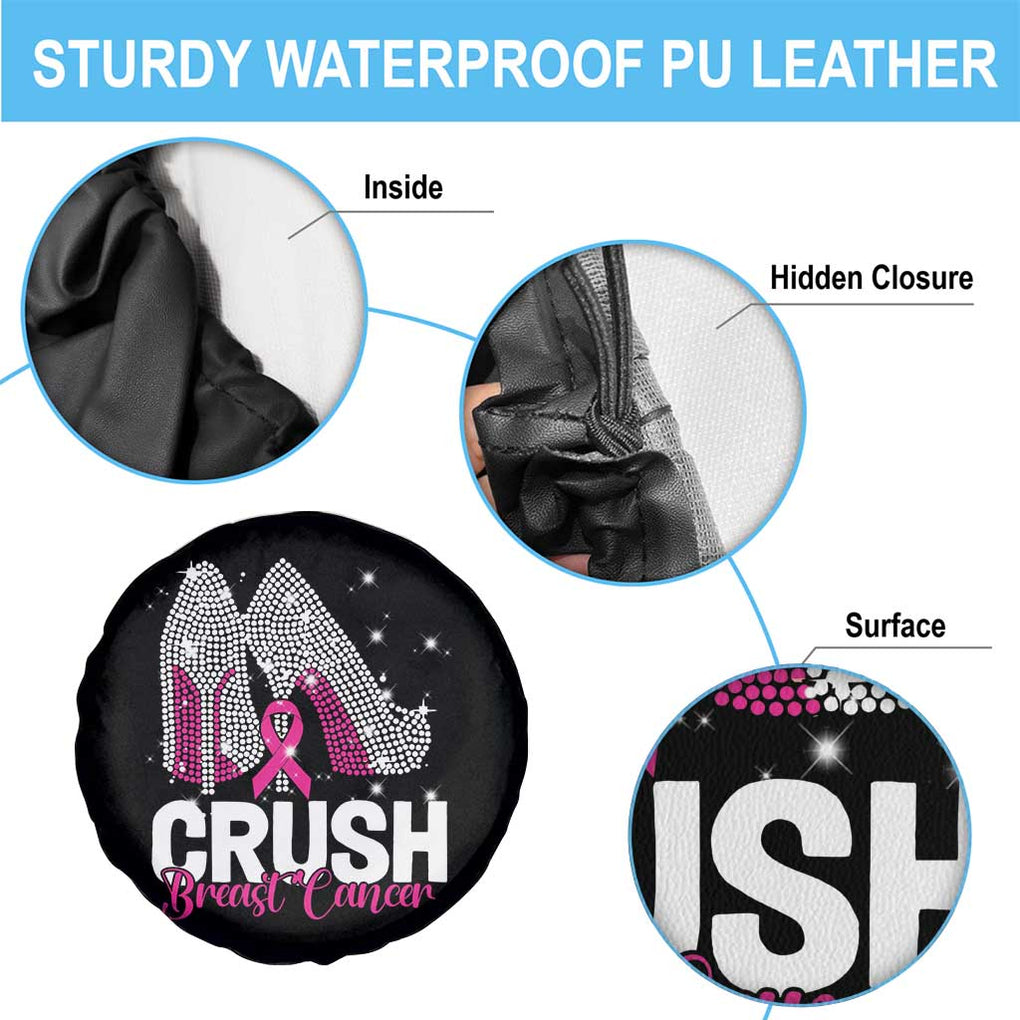 Crush Breast Cancer Awareness Spare Tire Cover Bling High Heels Pink Ribbon TS09 Print Your Wear