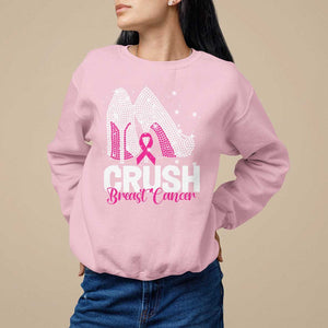 Crush Breast Cancer Awareness Sweatshirt Bling High Heels Pink Ribbon TS09 Light Pink Print Your Wear