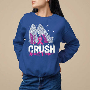 Crush Breast Cancer Awareness Sweatshirt Bling High Heels Pink Ribbon TS09 Royal Blue Print Your Wear
