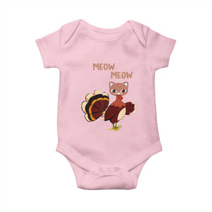 Thanksgiving Baby Onesie Funny Turkey Fake Meow Meow TS09 Light Pink Print Your Wear