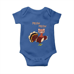 Thanksgiving Baby Onesie Funny Turkey Fake Meow Meow TS09 Royal Blue Print Your Wear