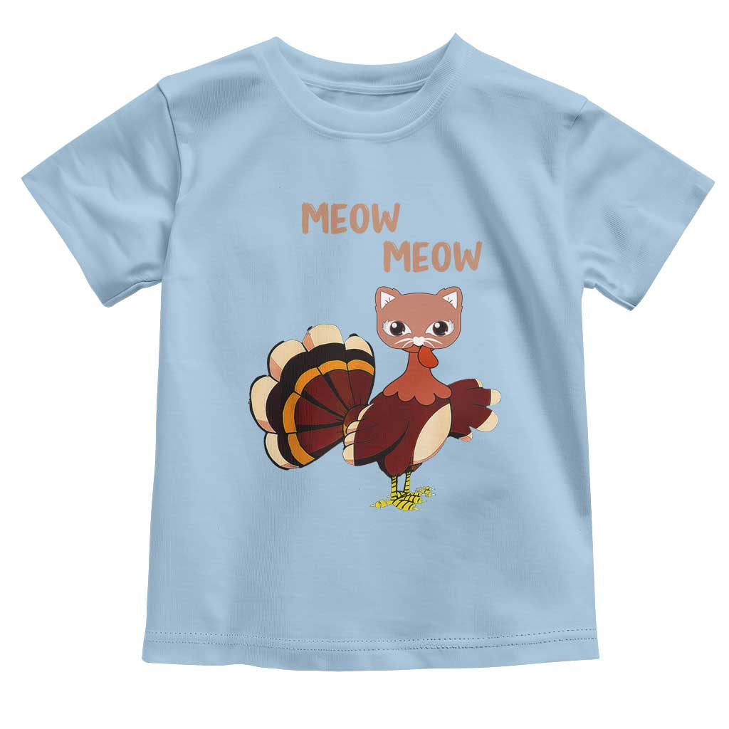 Thanksgiving Baby Shirt Funny Turkey Fake Meow Meow TS09 Light Blue Print Your Wear