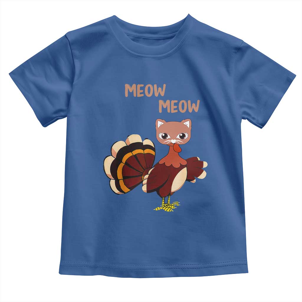 Thanksgiving Baby Shirt Funny Turkey Fake Meow Meow TS09 Royal Blue Print Your Wear