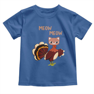 Thanksgiving Baby Shirt Funny Turkey Fake Meow Meow TS09 Royal Blue Print Your Wear