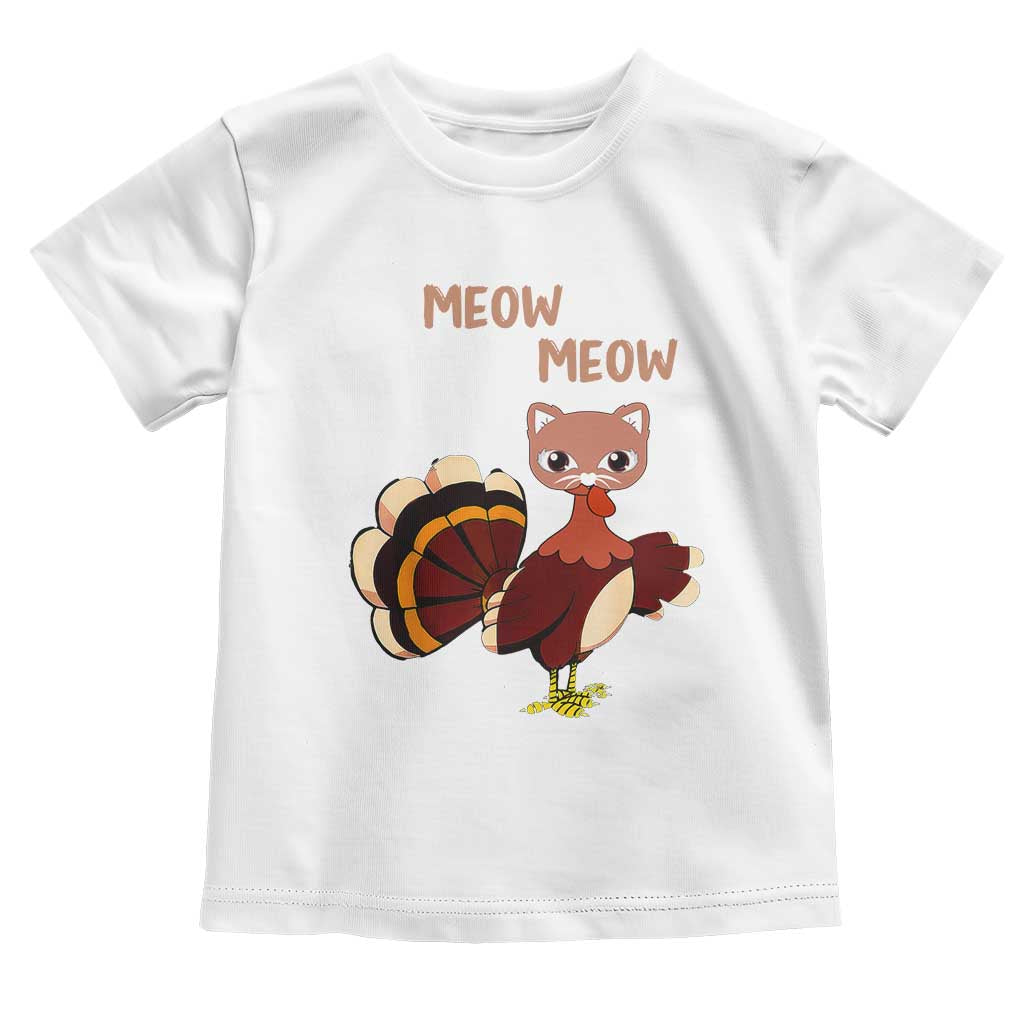 Thanksgiving Baby Shirt Funny Turkey Fake Meow Meow TS09 White Print Your Wear