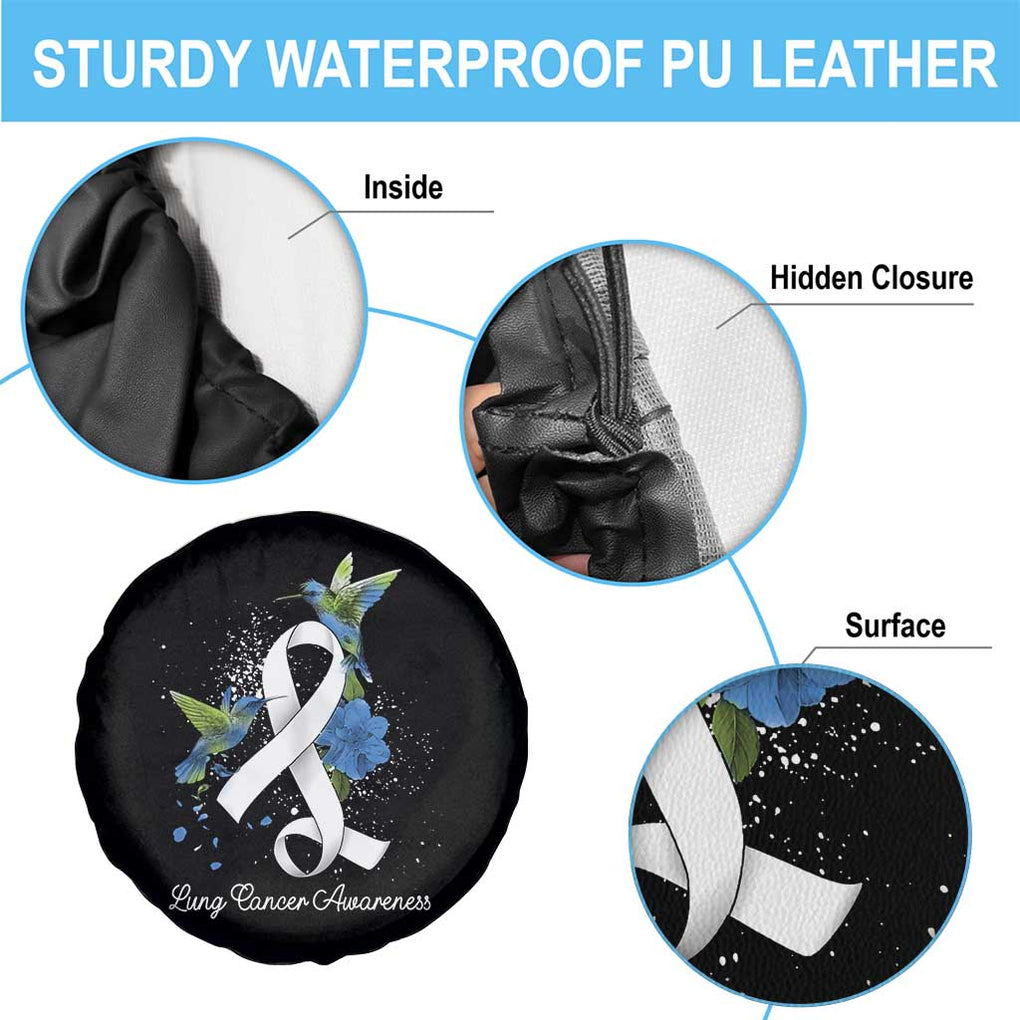 Pretty White Ribbon Bird Lung Cancer Awareness Spare Tire Cover TS09 Print Your Wear