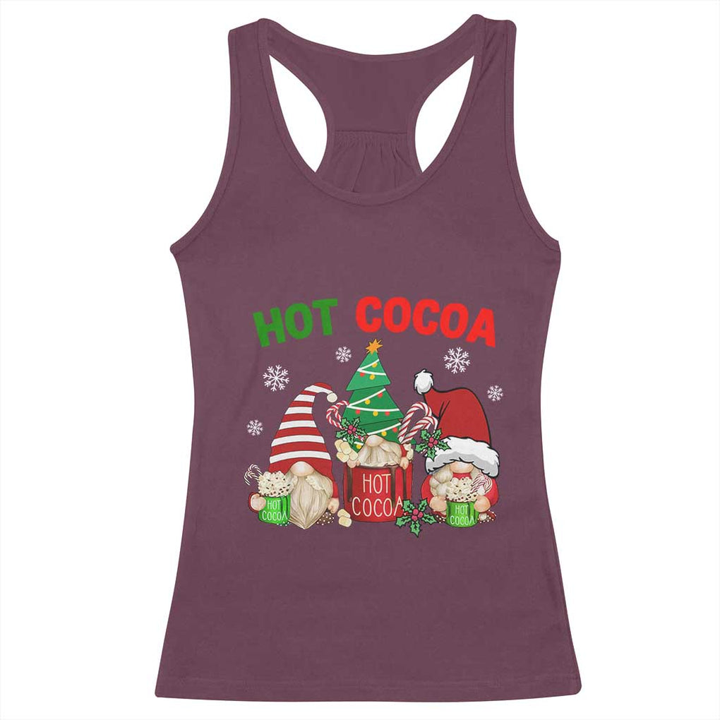 Hot Cocoa Gnomes Drink Hot Chocolate Watch Christmas Movies Racerback Tank Top TS09 Maroon Print Your Wear
