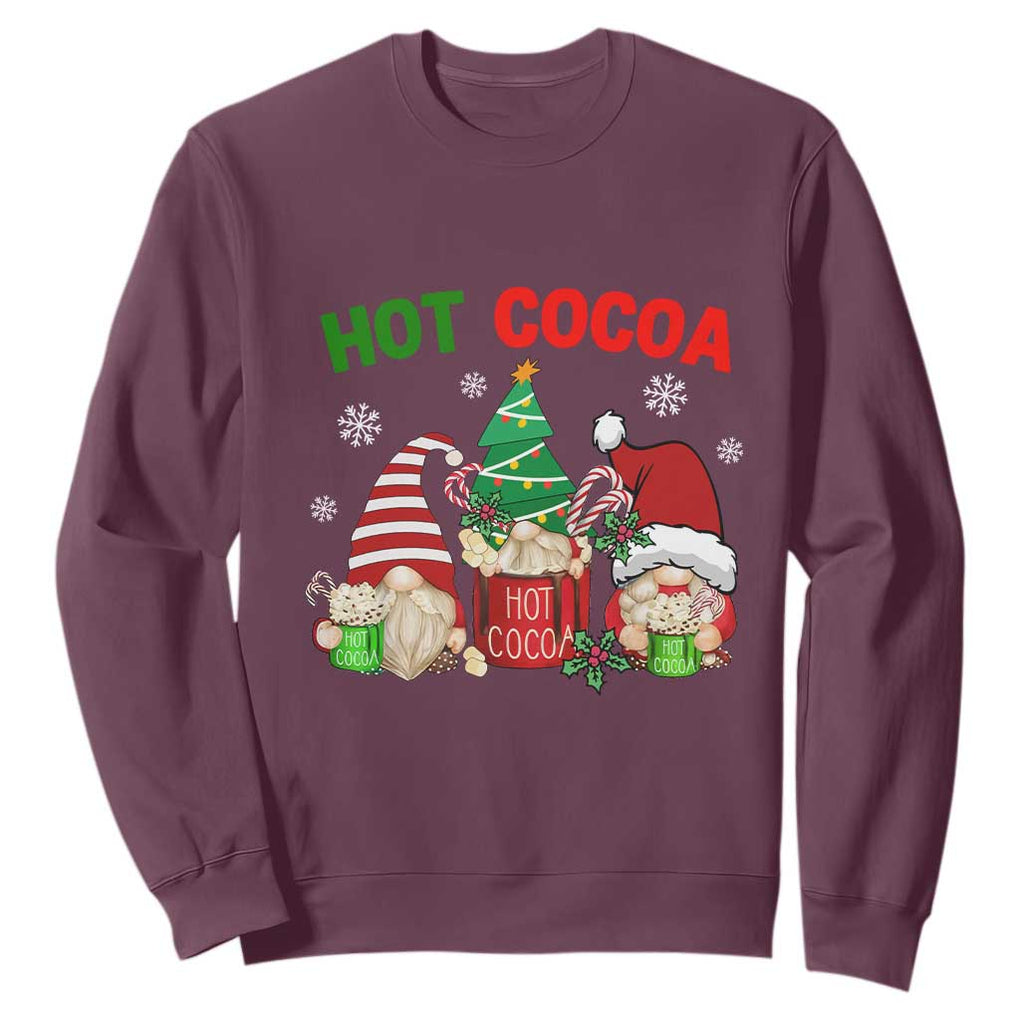 Hot Cocoa Gnomes Drink Hot Chocolate Watch Christmas Movies Sweatshirt TS09 Maroon Print Your Wear
