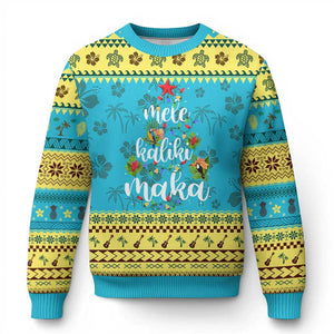 Mele Kalikimaka Hawaiian Xmas Tree Ugly Christmas Sweater TS09 Hawaii Print Your Wear