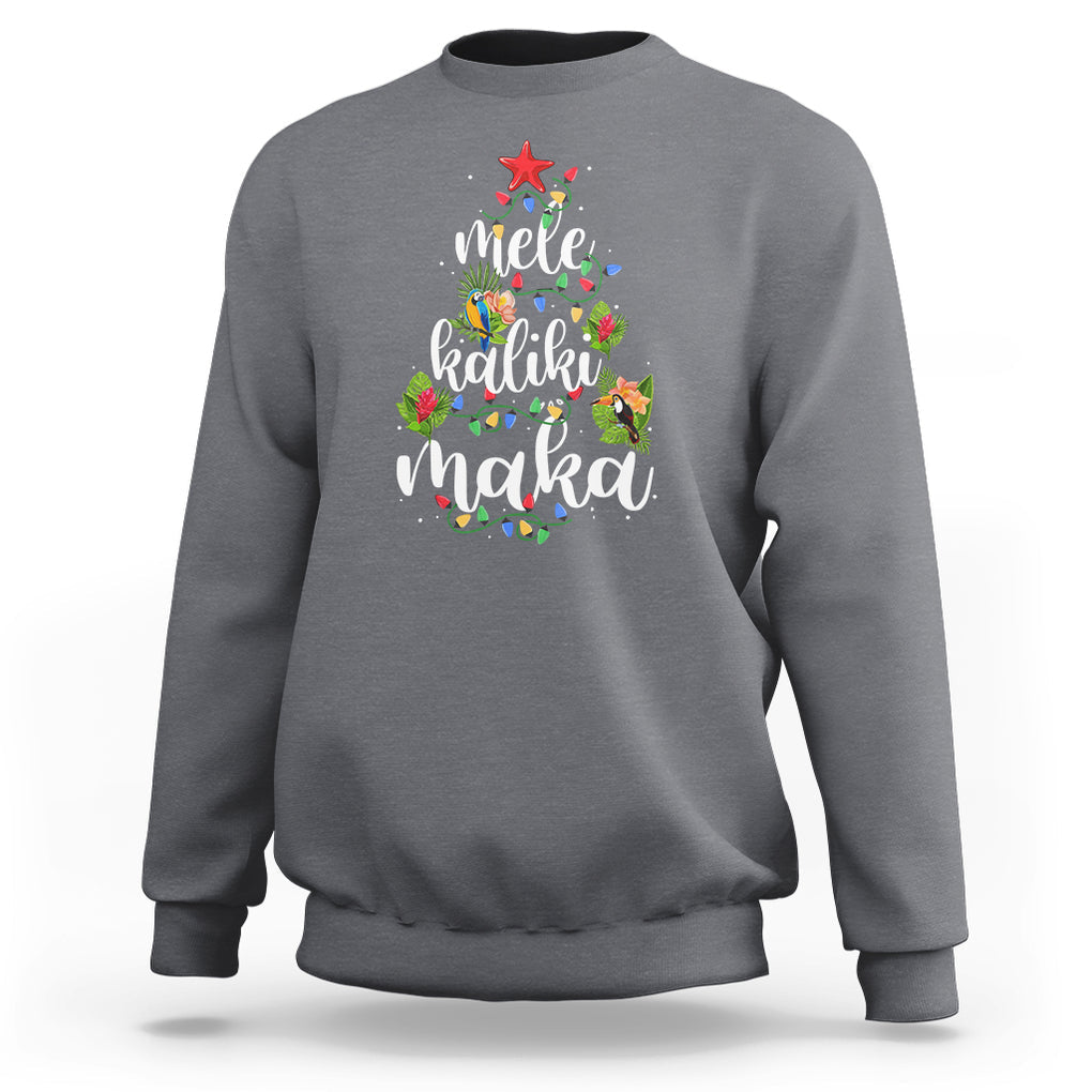 Mele Kalikimaka Hawaiian Christmas Tree Sweatshirt TS09 Charcoal Printyourwear