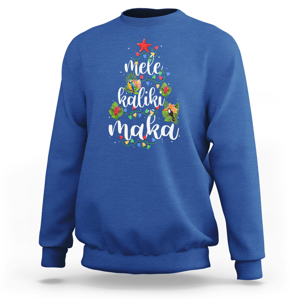 Mele Kalikimaka Hawaiian Christmas Tree Sweatshirt TS09 Royal Blue Printyourwear