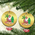 Xmas In Hawaii Christmas Ornament Flamingo Float Xmas Palm Tree Surfboard Cute Santa At Beach TS09 Circle Gold Print Your Wear