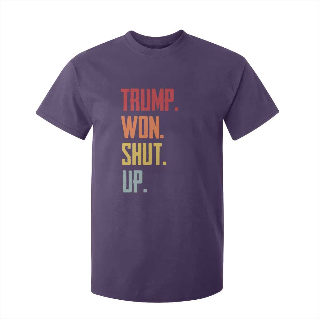 Funny Trump Won Shut Up 2024 T Shirt For Kid TS09 Purple Print Your Wear