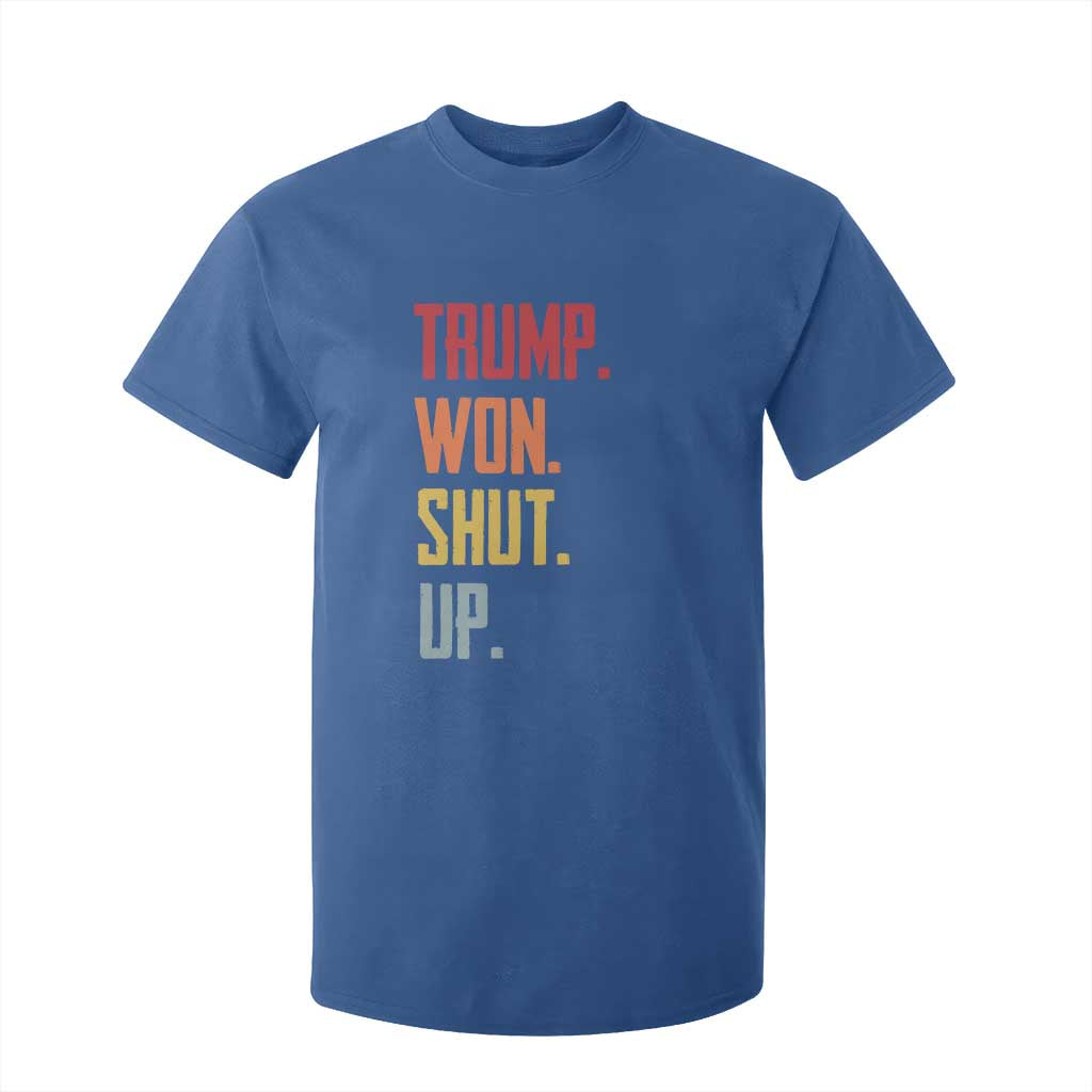 Funny Trump Won Shut Up 2024 T Shirt For Kid TS09 Royal Blue Print Your Wear