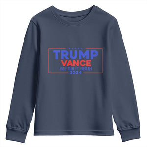 Trump Vance 2024 Youth Sweatshirt We Did It Bruh We Won TS09 Navy Print Your Wear