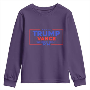 Trump Vance 2024 Youth Sweatshirt We Did It Bruh We Won TS09 Purple Print Your Wear