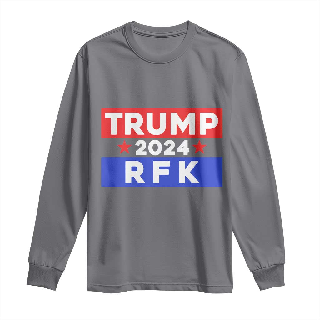 Trump RFK 2024 Long Sleeve Shirt Kennedy Trump Won US President 2024 TS09 Charcoal Print Your Wear
