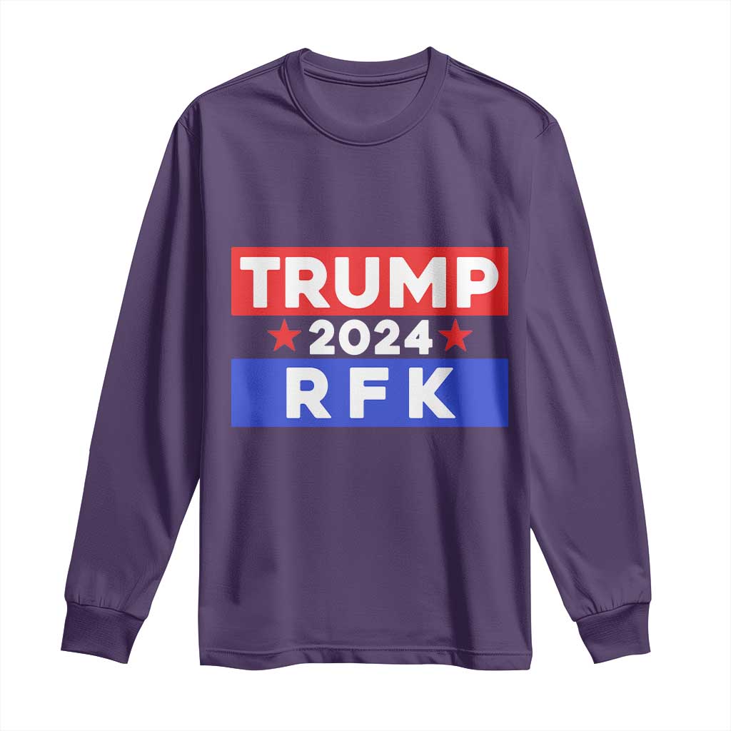 Trump RFK 2024 Long Sleeve Shirt Kennedy Trump Won US President 2024 TS09 Purple Print Your Wear