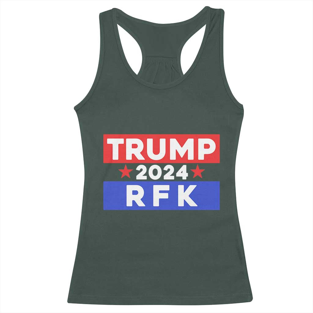 Trump RFK 2024 Racerback Tank Top Kennedy Trump Won US President 2024 TS09 Dark Forest Green Print Your Wear