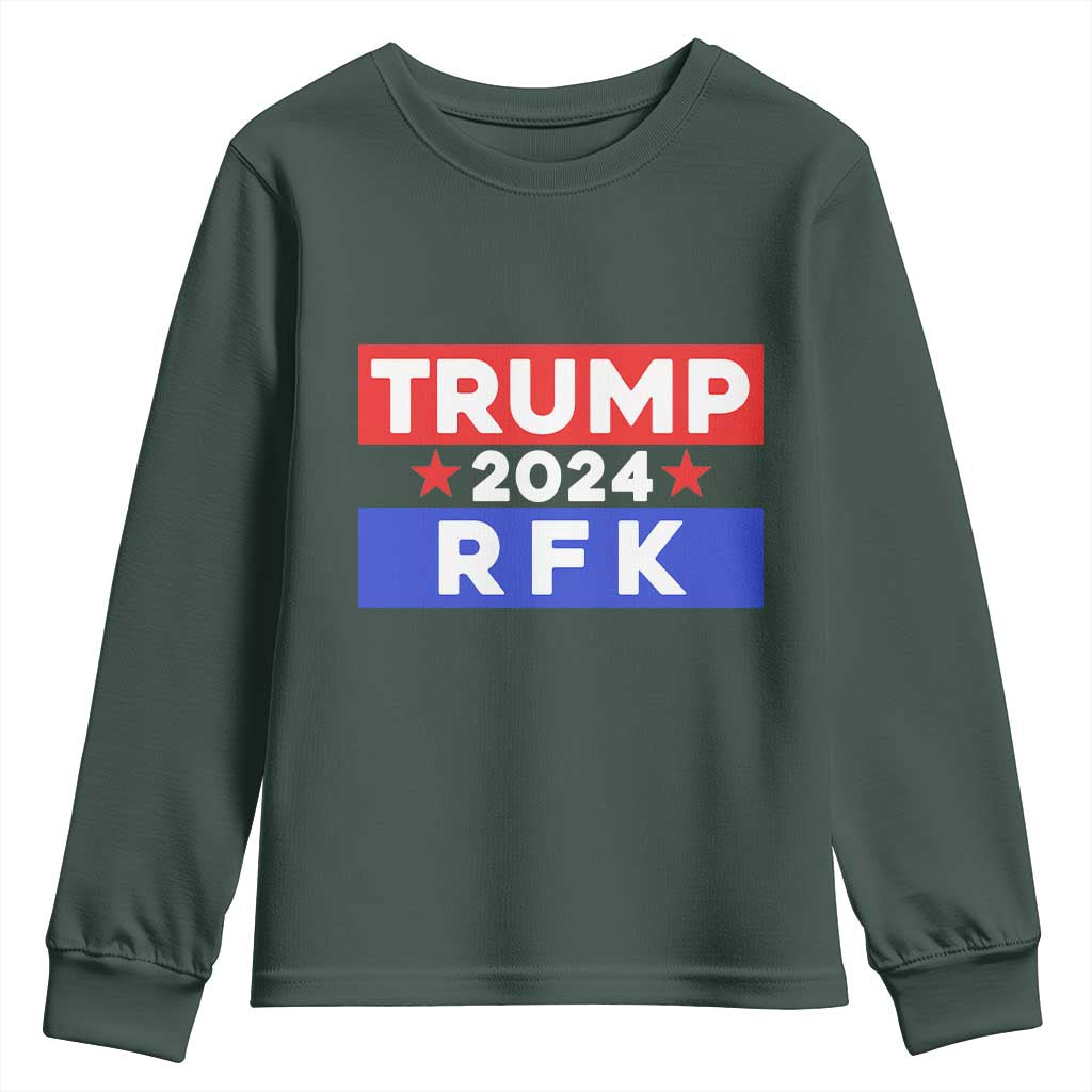 Trump RFK 2024 Youth Sweatshirt Kennedy Trump Won US President 2024 TS09 Dark Forest Green Print Your Wear