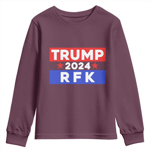 Trump RFK 2024 Youth Sweatshirt Kennedy Trump Won US President 2024 TS09 Maroon Print Your Wear