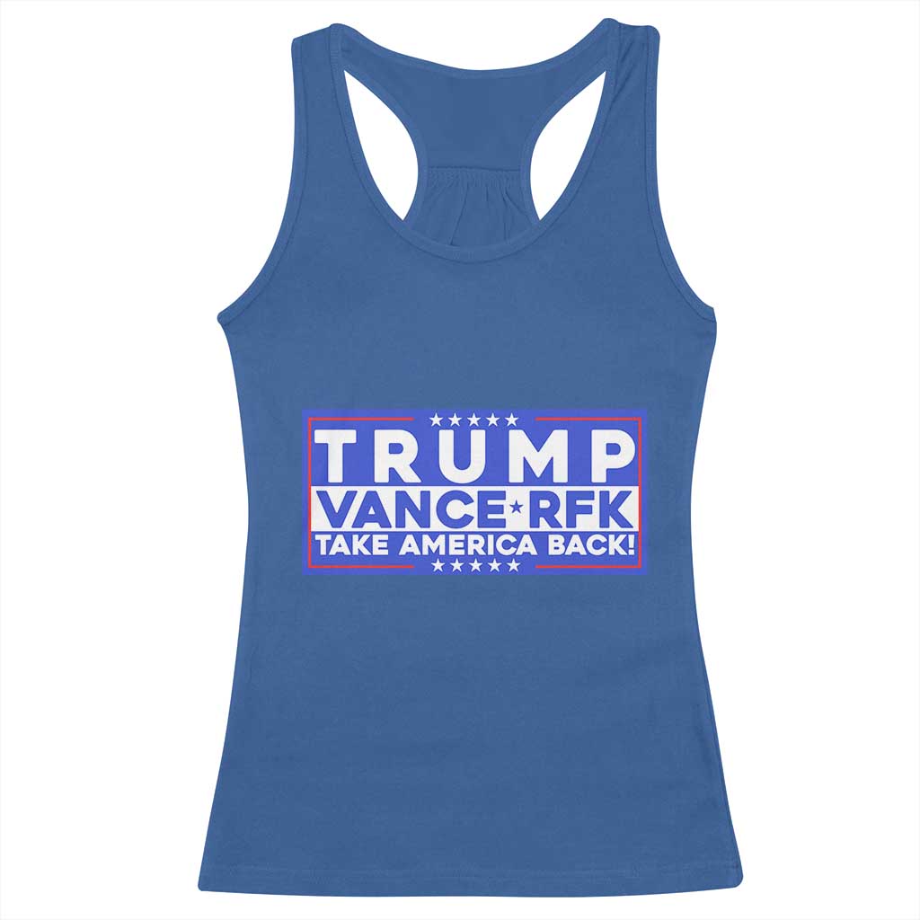 Trump Vance RFK 2024 Racerback Tank Top Trump Won Kennedy Take America Back TS09 Royal Blue Print Your Wear