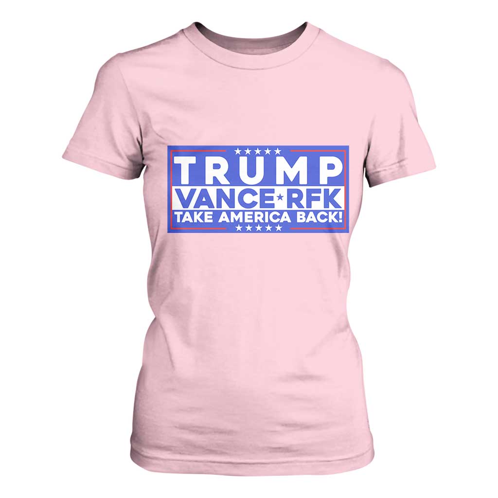 Trump Vance RFK 2024 T Shirt For Women Trump Won Kennedy Take America Back TS09 Light Pink Print Your Wear