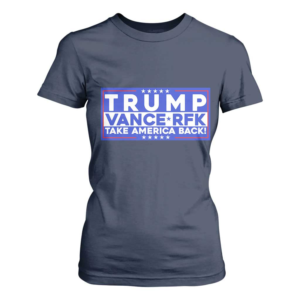 Trump Vance RFK 2024 T Shirt For Women Trump Won Kennedy Take America Back TS09 Navy Print Your Wear